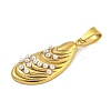 Teardrop Ion Plating(IP) 304 Stainless Steel Pendants STAS-U024-05G-2