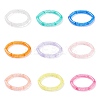 9Pcs 9 Color Candy Color Acrylic Curved Tube Chunky Stretch Bracelets Set for Women BJEW-JB08134-1