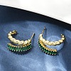 Twist Brass Micro Pave Cubic Zirconia Stud Earrings EJEW-M082-16G-01-1