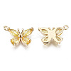 Real 18K Gold Plated Brass Micro Pave Cubic Zirconia Pendants KK-T056-59G-03-NF-2