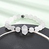 Natural Quartz Crystal Beaded Stretch Bracelet for Women BJEW-A145-01H-2