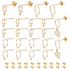 GOMAKERER 20Pcs 2 Styles Brass Ring Stud Earring Findings DIY-GO0001-16-1