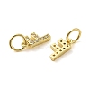 Brass Micro Pave Cubic Zirconia Pendants KK-M273-02G-F-2