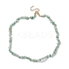 Natural Green Aventurine Chip Beaded Necklace NJEW-JN04616-14-4