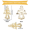 20Pcs 2 Colors Brass Micro Pave Cubic Zirconia Charms KK-PH0002-51-WH-5