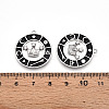 Brass Micro Pave Cubic Zirconia Enamel Pendants ZIRC-T016-18P-3