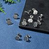 10Pcs 201 Stainless Steel Stud Earring Findings with Hole EJEW-FS0001-14C-8