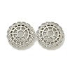 Rack Plating Brass Micro Pave Clear Cubic Zirconia Bead Caps KK-K386-12P-1