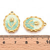 304 Stainless Steel Enamel Pendants STAS-N110-27E-G-3