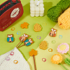 32Pcs 12 Styles Food Grade Eco-Friendly Silicone Beads with Baking Paint Zinc Alloy Knitting Stitch Marker Rings SIL-BC0001-08A-5