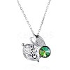 925 Sterling Silver Bunny Pendant Necklaces NJEW-BB34185-B-1