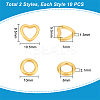 20Pcs 2 Style 304 Stainless Steel Linking Ring STAS-UN0045-88-4
