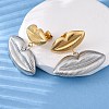 Two Tone Lip 304 Stainless Steel Dangle Stud Earrings EJEW-Z109-02GP-3