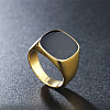 Square 304 Stainless Steel Enamel Finger Rings for Men FS-WG78CFC-04-1
