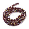 Electroplate Transparent Glass Beads Strands EGLA-A046-01A-14-3