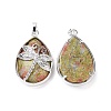 Natural Unakite Pendants G-G900-01P-12-2