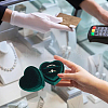 Heart Velvet Covered Cardboard Couple Rings Storage Box CON-WH0087-81A-5