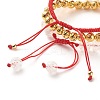 Natural Crackle Quartz & Lava Rock Braided Bead Bracelets Set BJEW-JB07212-04-8