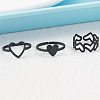3Pcs 3 Styles Heart Iron Cuff Toe Rings Sets FS-WG0D8D1-01-3