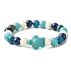 Summer Beach Turtle/Starfish Dyed Synthetic Turquoise Bracelets BJEW-JB10896-3