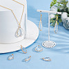 8Pcs 4 Styles Brass Glass Pendants KK-AR0003-56-4