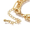 Word Fun Brass Micro Pave Cubic Zirconia Card Paper Chain Bracelets BJEW-L696-103G-3