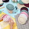 6Pcs 6 Colors Cloth Flat Round Fascinator Hat Base for Millinery AJEW-NB0005-57-3