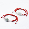 Natural Myanmar Jade/Burmese Jade Braided Bead Bracelets X-BJEW-F307-02-1