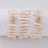 Natural Baroque Pearl Keshi Pearl Wrap Bracelets BJEW-JB04932-2