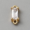 Light Gold Plated Brass Pave Glass Connector Charms KK-CJC0001-34KCG-07-1
