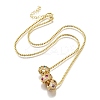 Brass Micro Pave Colorful Cubic Zirconia 3 Rondelles Pendant Box Chain Necklaces NJEW-K287-03G-4