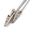 Small Three-Headed Silver Resin Cubic Base Alligator Beak Note Holder AJEW-WH0141-04B-3