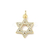 Brass Micro Pave Clear Cubic Zirconia Pendants KK-B141-27G-1