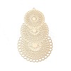 Rack Plating Brass Filigree Big Pendants KKC-K001-07KCG-1