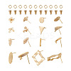  Jewelry 16Pcs 8 Style Brass Stud Earring Findings DIY-PJ0001-36-2