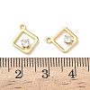Brass Micro Pave Cubic Zirconia Rhombus Charms KK-Z136-01G-3