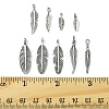 60Pcs Tibetan Style Alloy Feather Pendants TIBEP-FS0001-21-5