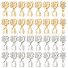 DICOSMETIC 20Pcs 2 Colors Brass Micro Pave Clear Cubic Zirconia Ice Pick Pinch Bails KK-DC0001-92-1