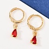 Brass Micro Pave Cubic Zirconia Teardrop Hoop Earrings EJEW-K309-18G-03-1