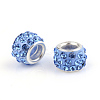 Polymer Clay Rhinestone European Beads CPDL-S007-09-1