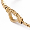 304 Stainless Steel Hollow Out Heart Link Bracelet with Cuban Link Chains for Women LS-BJEW-P284-01G-2