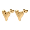 304 Stainless Steel Heart Stud Earrings LS-EJEW-F398-01G-2