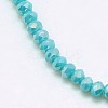 Electroplate Opaque Solid Color Crystal Glass Rondelle Beads Strands EGLA-F049A-10AB-3