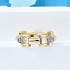 Brass Micro Pave Clear Cubic Zirconia Cuff Rings for Women RJEW-G347-02G-2