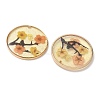 Plating Brass & Transparent Epoxy Resin & Dried Flower Pendants RE-CBAA153-06B-2