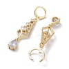 Teardrop Rack Plating Golden Brass Dangle Leverback Earrings EJEW-A030-06G-01-2