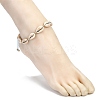 Natural Cowrie Shell Braided Bead Anklets for Girl Women AJEW-AN00453-01-3