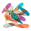 12Pcs 6 Colors Transparent Resin & Walnut Wood Big Pendants RESI-TA0002-73-2