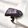Natural Amethyst Irregular Nugget Open Cuff Rings G-A278-03AB-01-3