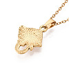 304 Stainless Steel Pendant Necklaces NJEW-T018-44G-5